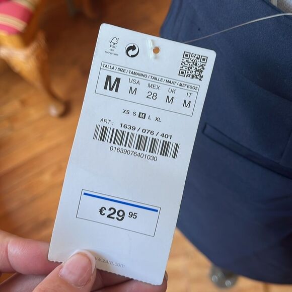 NWT Zara Blue A-line Mini Skirt - EURO Pricing - Picture 3 of 7